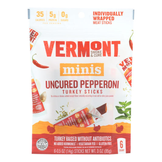 Vermont Smoke And Cure Mini Stick - Uncured Pepper - Case Of 8 - 6/.5 Oz