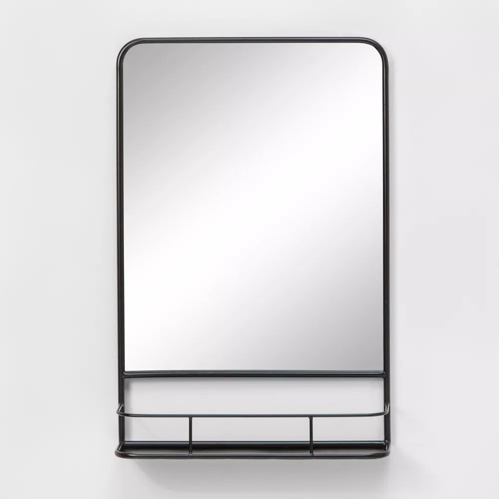 20"x30" Pharmacy Mirror with Metal Shelf Black - Threshold™