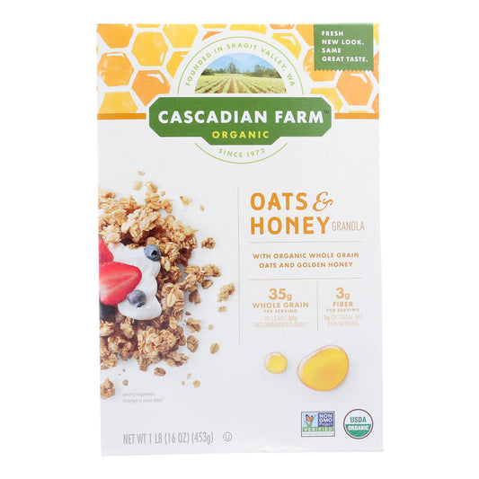 Cascadian Farm Organic Granola Cereal - Oats And Honey - Case Of 6 - 16 Oz