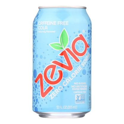 Zevia Soda - Zero Calorie - Cola - Caffeine Free - Can - 6/12 Oz - Case Of 4