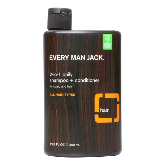 Every Man Jack 2 In 1 Shampoo Plus Conditioner - Daily - Scalp And Hair - All Hair Types - 13.5 Oz