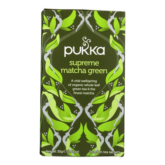 Pukka Herbal Teas Tea - Organic - Green - Supreme Matcha - 20 Bags - Case Of 6