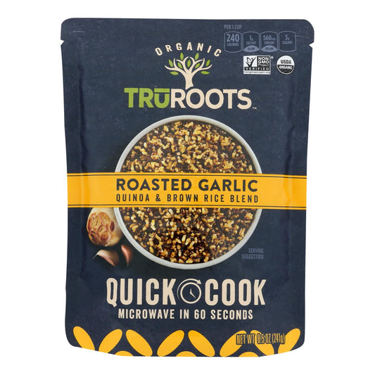 Truroots Organic Roasted Garlic Quinoa & Brown Rice Blend, Roasted Garlic - Case Of 8 - 8.5 Oz
