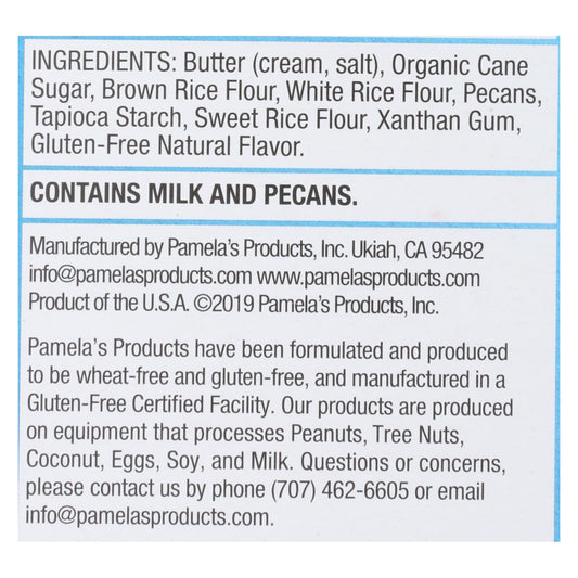 Pamela's Products - Cookies - Pecan Shortbread - Gluten-free - Case Of 6 - 6.25 Oz.