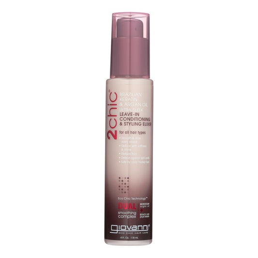 Giovanni 2chic Ultra-sleek Leave-in Conditioning And Styling Elixir With Brazilian Keratin And Argan Oil - 4 Fl Oz