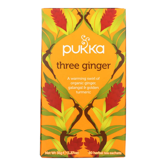 Pukka Herbal Teas Tea - Organic - Three Ginger - 20 Bags - Case Of 6