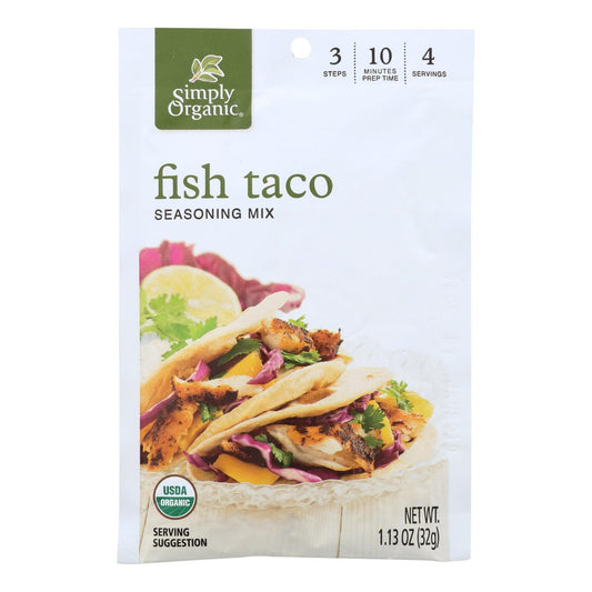 Simply Organic Seasoning Mix - Fish Taco - Case Of 12 - 1.13 Oz.