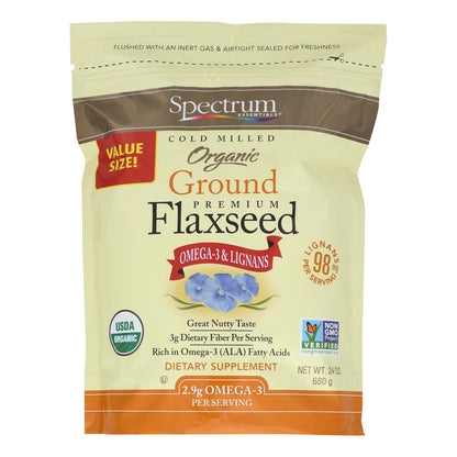 Spectrum Essentials Flaxseed - Organic - Ground - Premium - 24 Oz