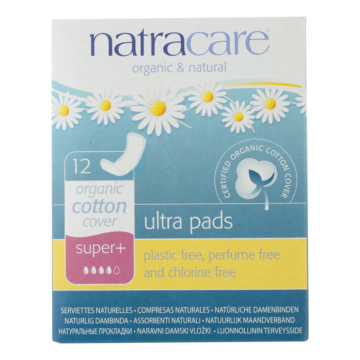 Natracare Natural Ultra Pads Super Plus W/organic Cotton Cover -  12 Pack