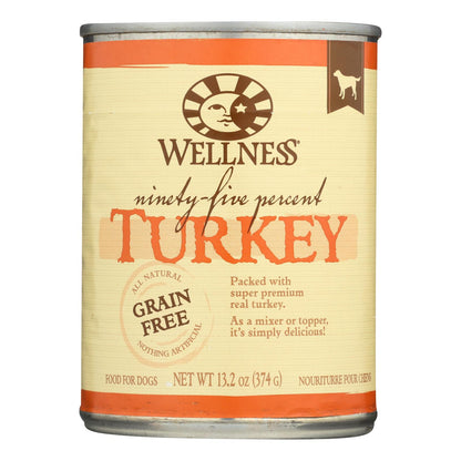Wellness Pet Products Canned Dog Food -95% Turkey - Case Of 12 - 13.2 Oz