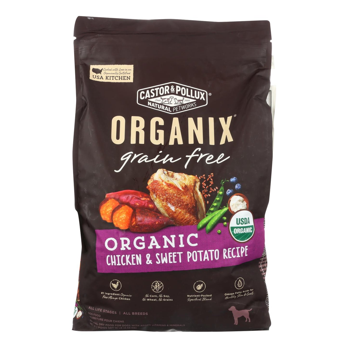 Castor And Pollux - Organix Grain Free Dry Dog Food - Chicken And Sweet Potato - Cs Of 1-10 Lb.