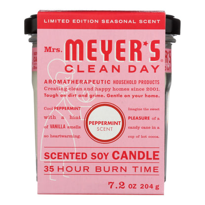 Mrs.meyers Clean Day - Soy Candle Peppermint - Case Of 6 - 7.2 Oz