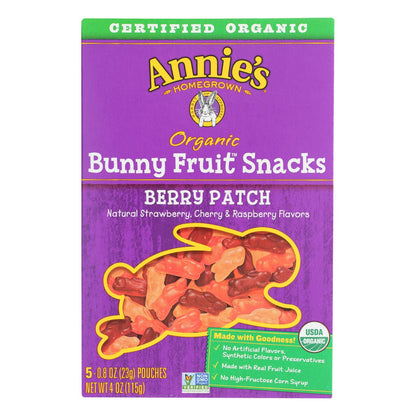 Annie's Homegrown Fruit Snack Berry Patch - Case Of 10 - 4 Oz