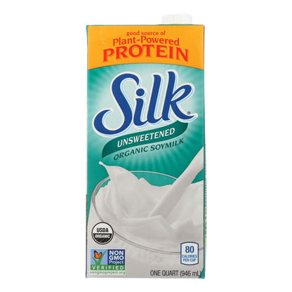 Silk Organic Soymilk - Unsweetened - Case Of 6 - 32 Fl Oz.