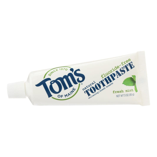 Tom's Of Maine Travel Natural Toothpaste - Fresh Mint Fluoride-free - Case Of 24 - 3 Oz.