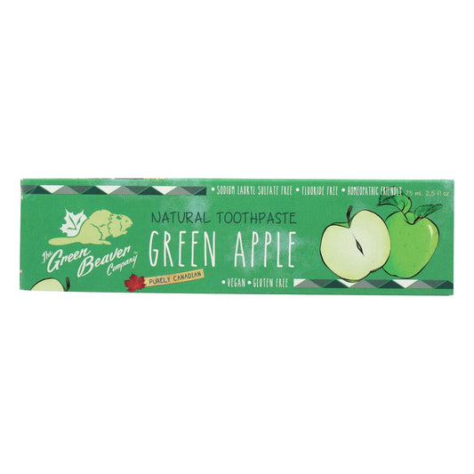 The Green Beaver Toothpaste - Green Apple Toothpaste - Case Of 1 - 2.5 Fl Oz.