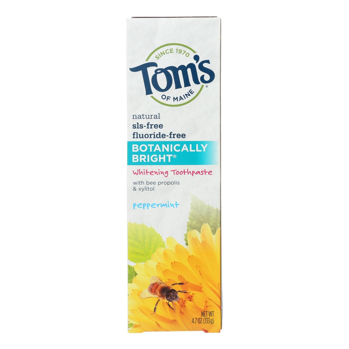 Tom's Of Maine Botanically Bright Whitening Toothpaste Peppermint - 4.7 Oz - Case Of 6