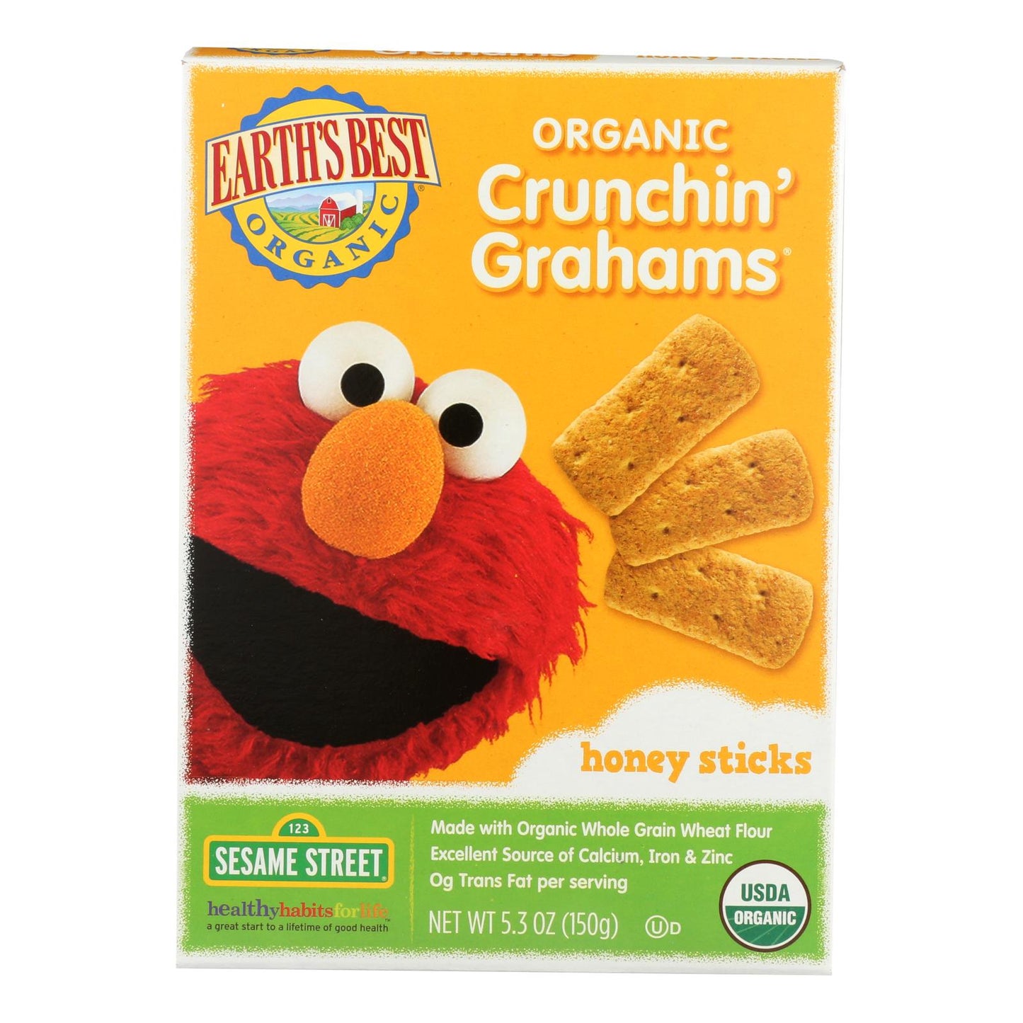 Earth's Best Organic Crunchin' Grahams Honey Sticks - Case Of 6 - 5.3 Oz.