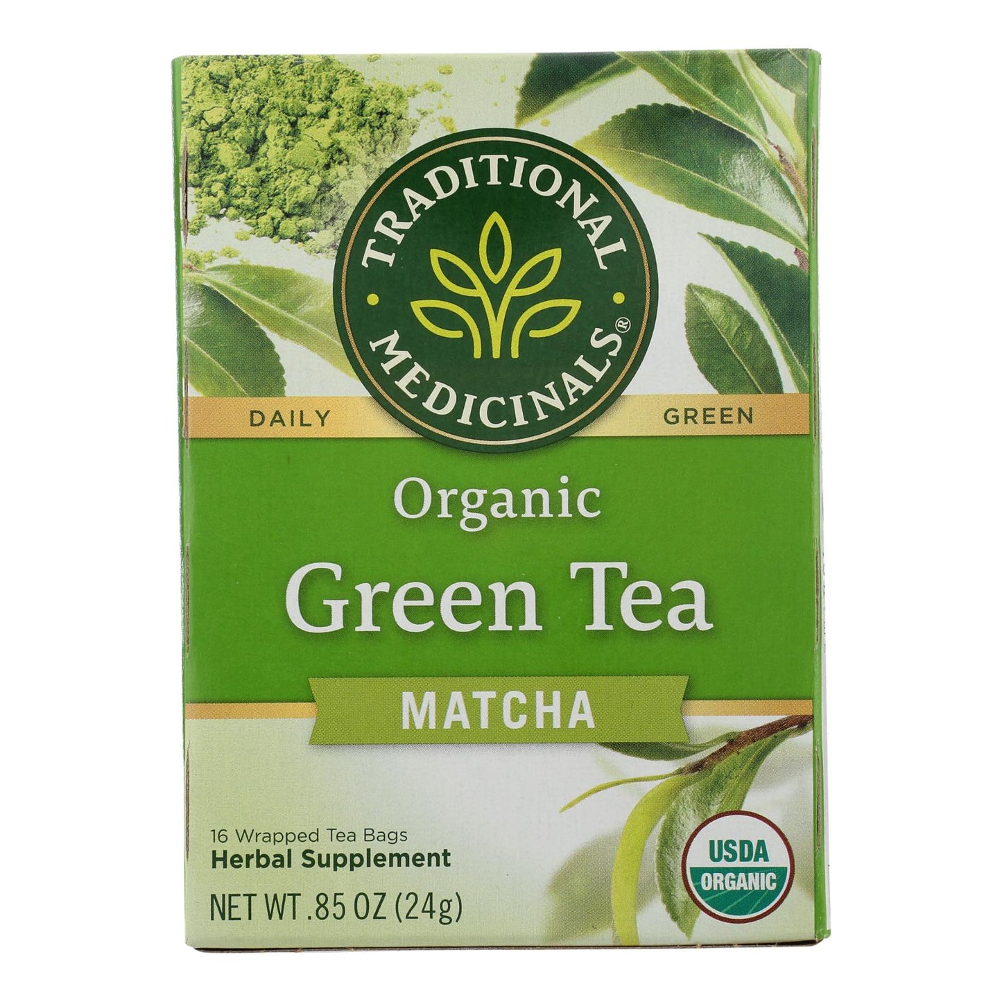 Traditional Medicinals - Green Tea Mtcha W/rce - Case Of 6 - 16 Bag