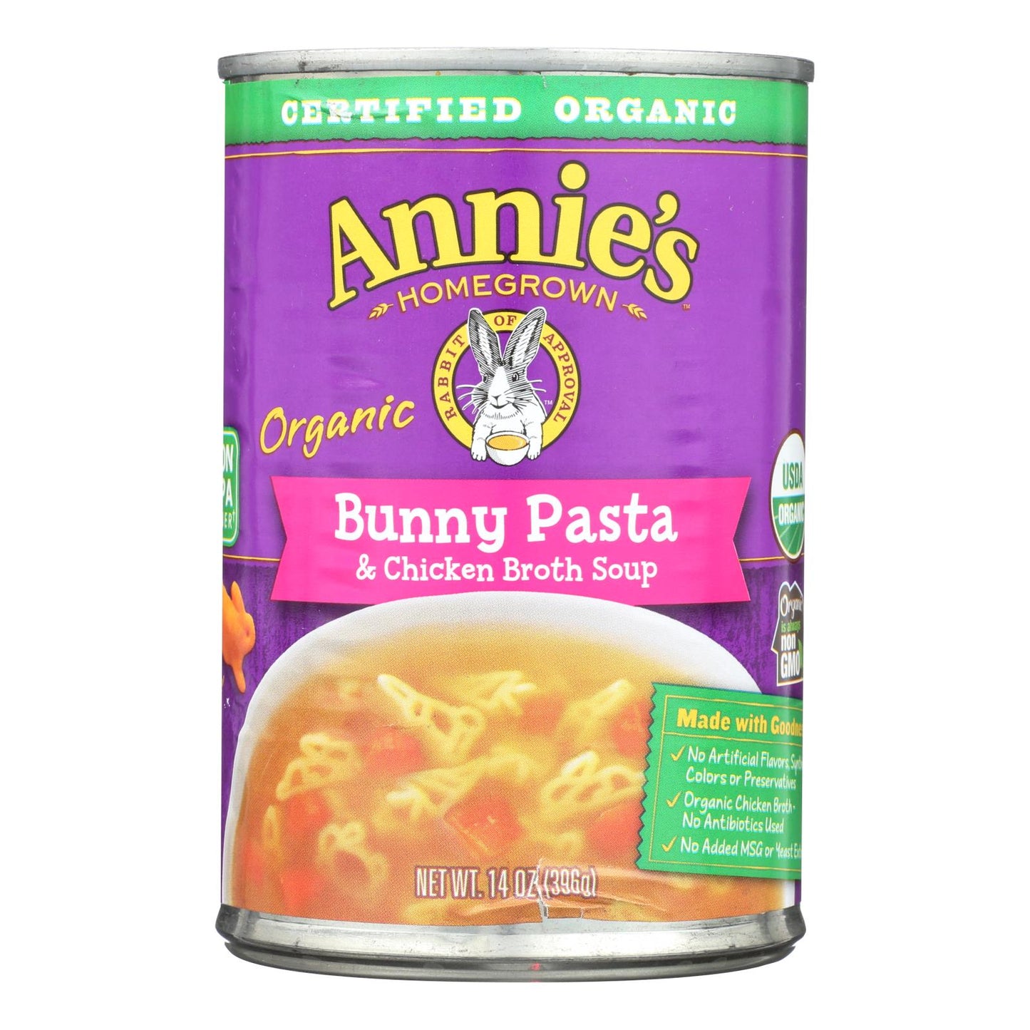 Annie's Homegrown - Soup - Bunny Pasta And Chicken Broth Soup - Case Of 8 - 14 Oz.