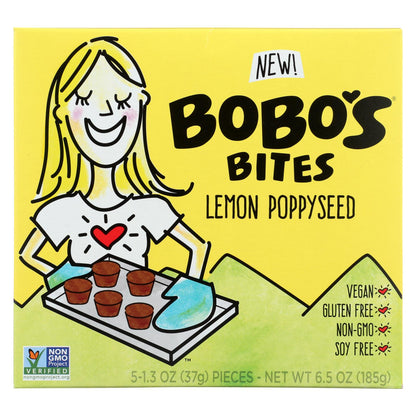 Bobo's Oat Bars - Oat Bites Lemon Poppyseed - Case Of 6-5/1.3 Oz