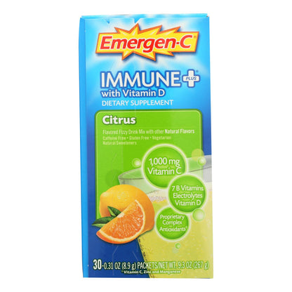 Alacer - Emergen-c Immune Plus System Support With Vitamin D Citrus - 30 Packets