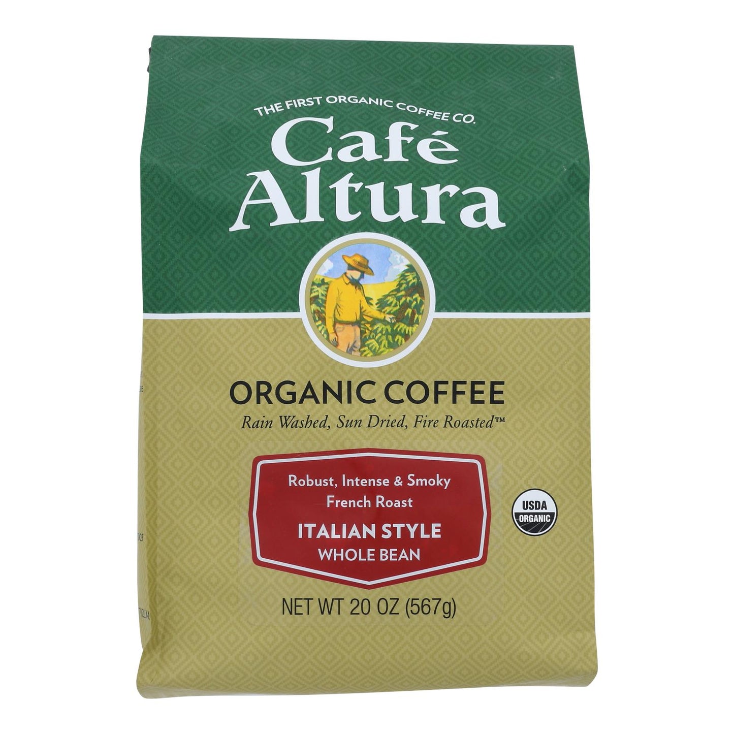 Cafe Altura, Italian Style Dark Roast Organic  - Case Of 6 - 1.25 Lb
