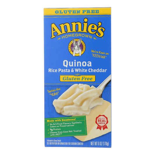 Annie's Homegrown Gluten Free Quinoa Rice Pasta And White Cheddar - Case Of 12 - 6 Oz.