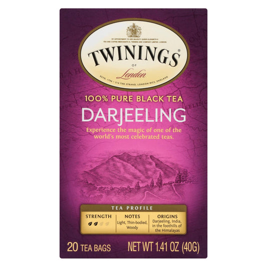 Twinings Tea Black Tea - Darjeeling - Case Of 6 - 20 Bags