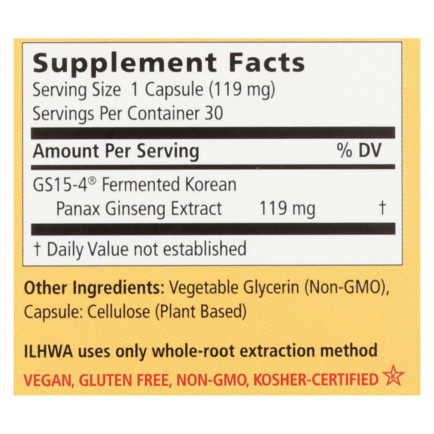 Ilhwa Enzyme Fermented Ginseng Herbal Supplement  - 1 Each - 30 Cap