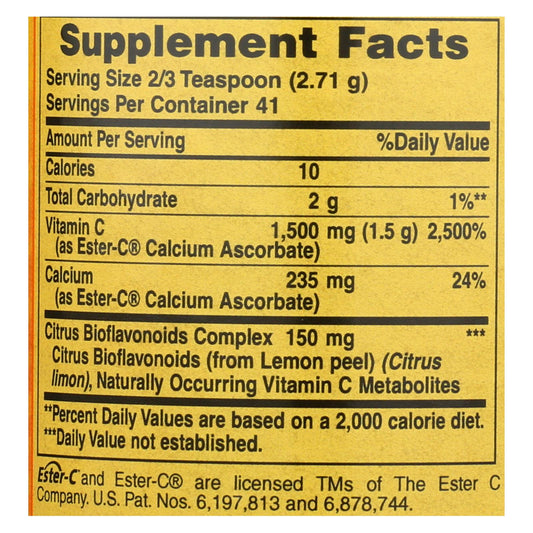 American Health - Ester-c Powder With Citrus Bioflavonoids - 4 Oz