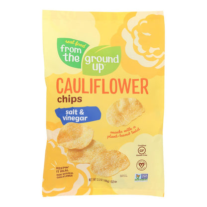 From The Ground Up Salt & Vinegar Cauliflower Chips - Case Of 12 - 3.5 Oz