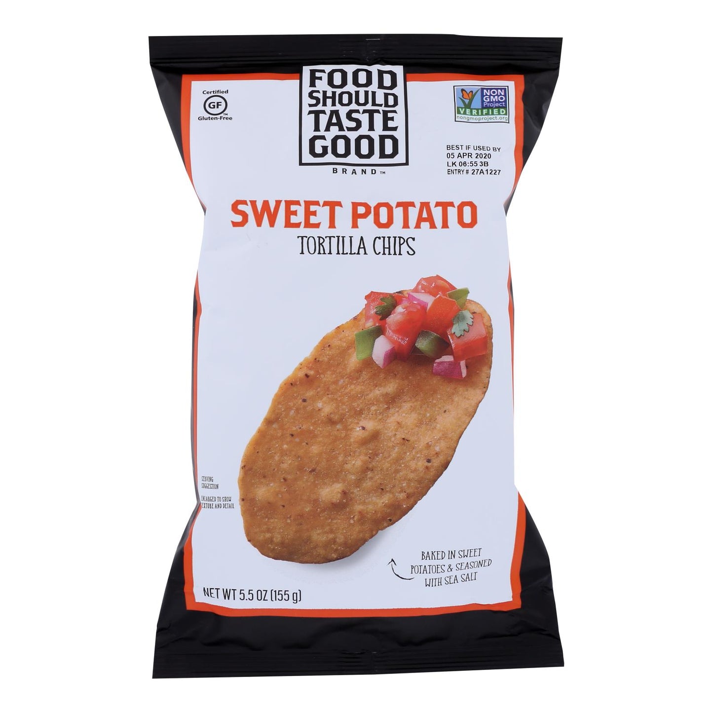 Food Should Taste Good Sweet Potato Tortilla Chips - Sweet Potato - Case Of 12 - 5.5 Oz.