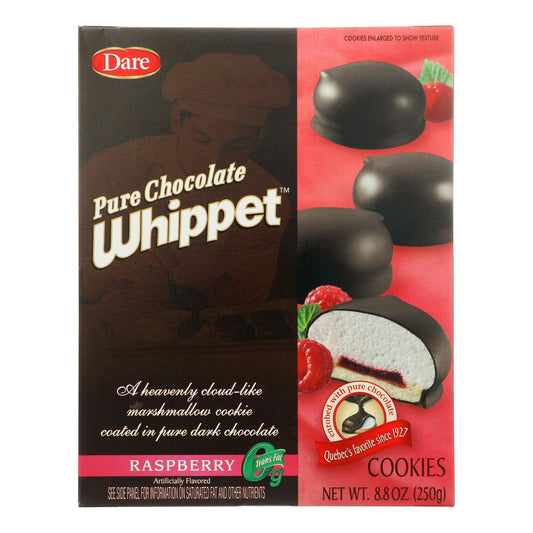 Dare Whippet Pure Chocolate - Raspberry - Case Of 12 - 8.8 Oz.