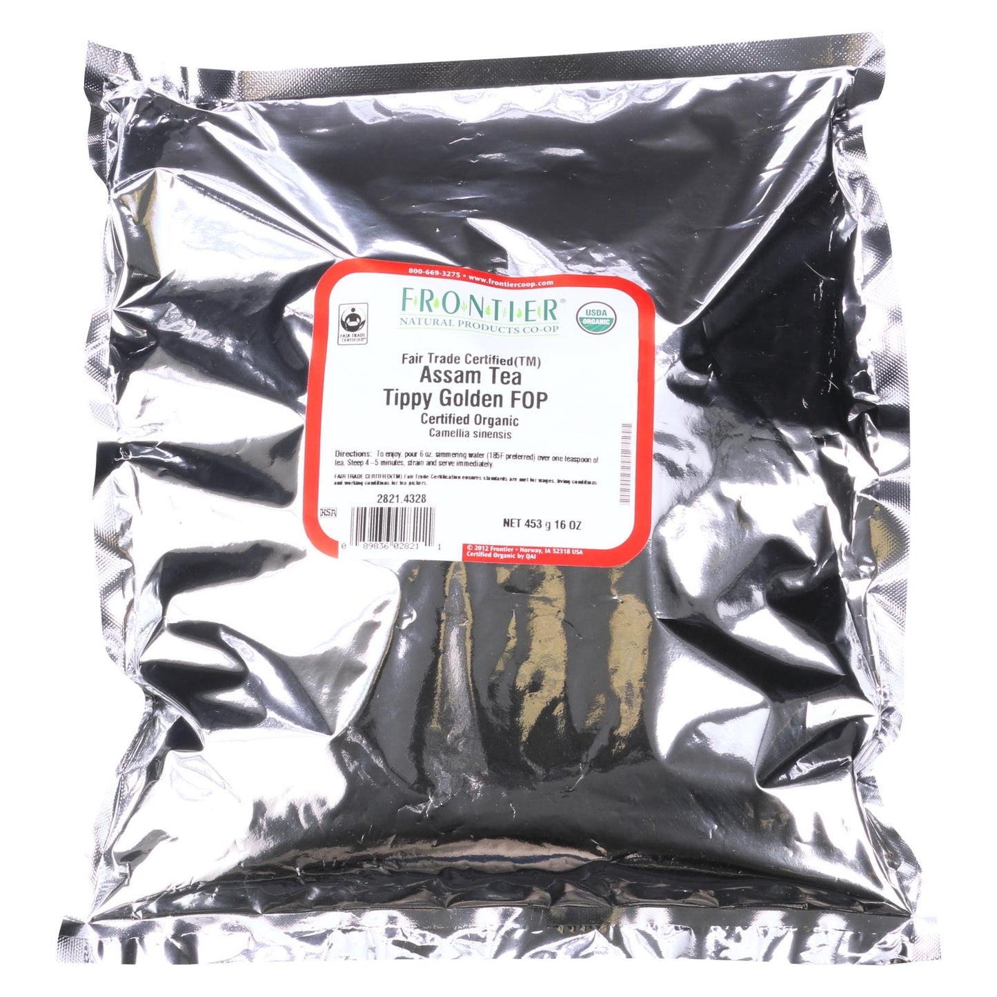 Frontier Herb Tea Organic Fair Trade Certified Black Assam Flowering Orange Pekoe Grade - Single Bulk Item - 1lb