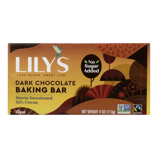 Lily's Sweets Dark Chocolate Bar - Case Of 12 - 4 Oz.
