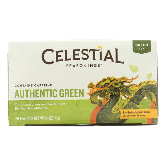 Celestial Seasonings Authentic Green Tea - Case Of 6 - 20 Bags