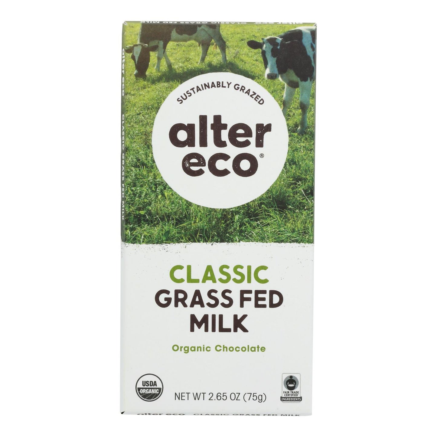 Alter Eco - Chocolate Bar Classic Milk Grs - Case Of 12-2.65 Oz