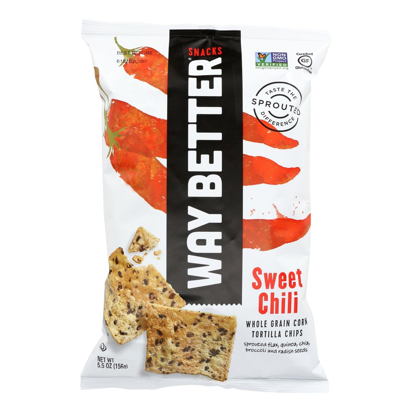Way Better Snacks Tortilla Chips - Sweet Chili - Case Of 12 - 5.5 Oz.