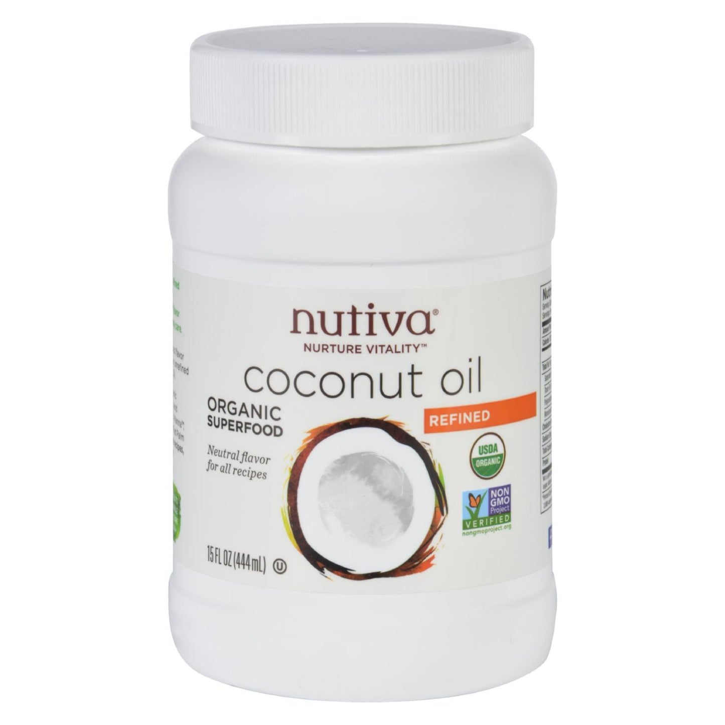 Nutiva Coconut Oil - Organic - Superfood - Refined - 15 Oz