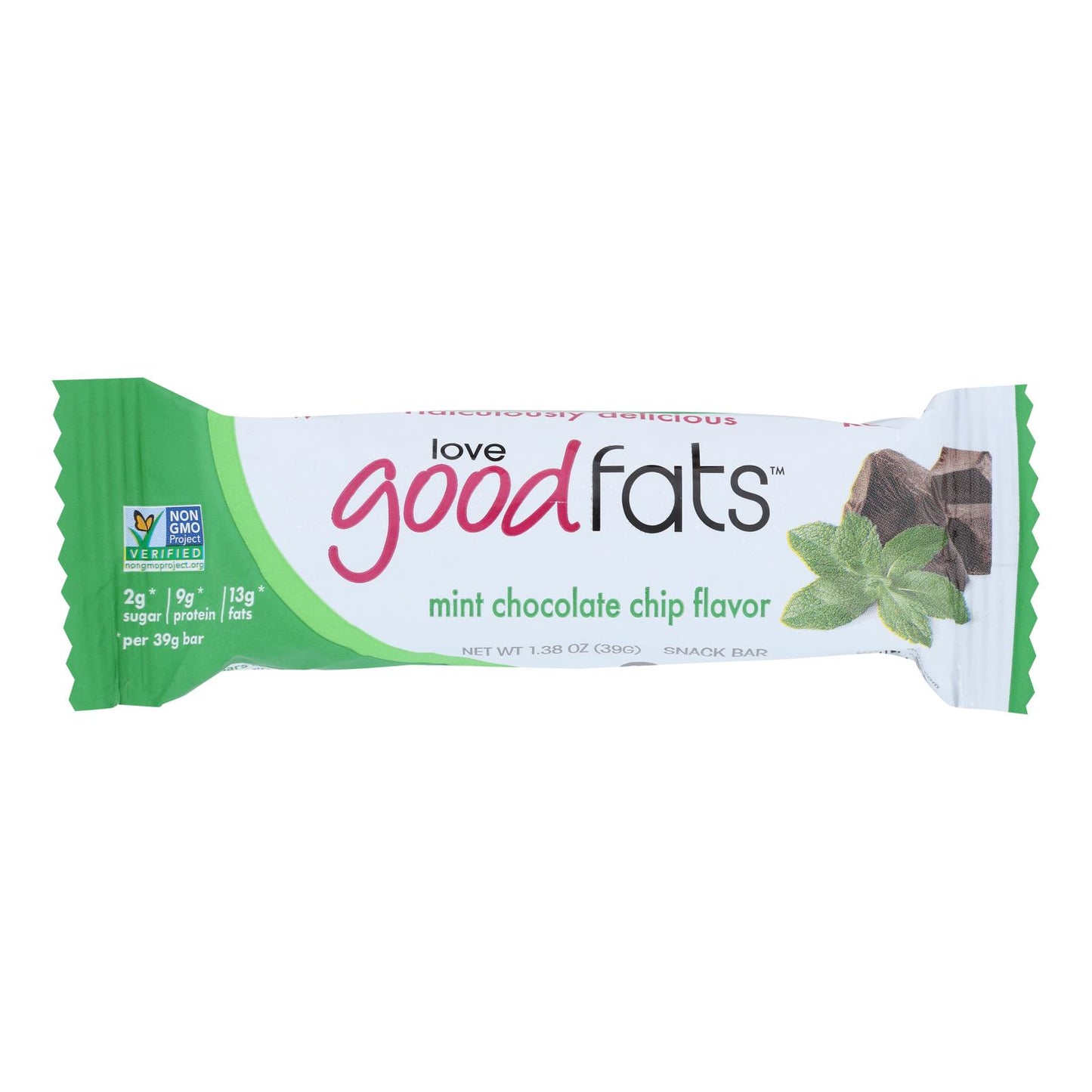 Love Good Fats - Bar Mint Chocolate Chip - Case Of 12 - 1.38 Oz