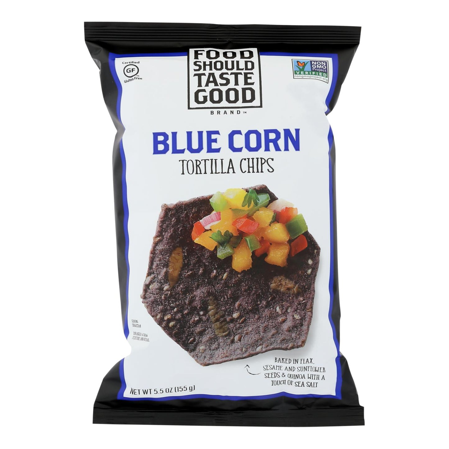 Food Should Taste Good Blue Corn Tortilla Chips - Blue Corn - Case Of 12 - 5.5 Oz.
