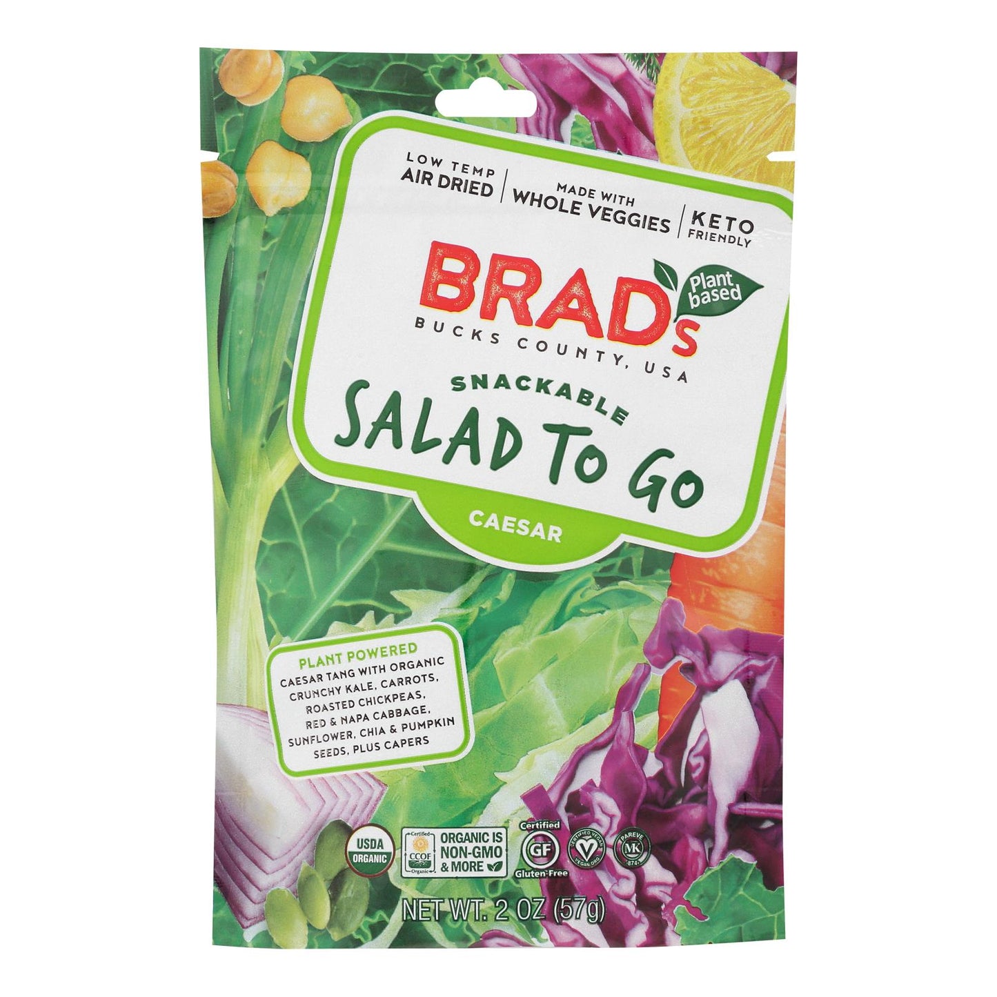Brad's Plant Based - Salad To Go Caesar - Case Of 12-2 Oz