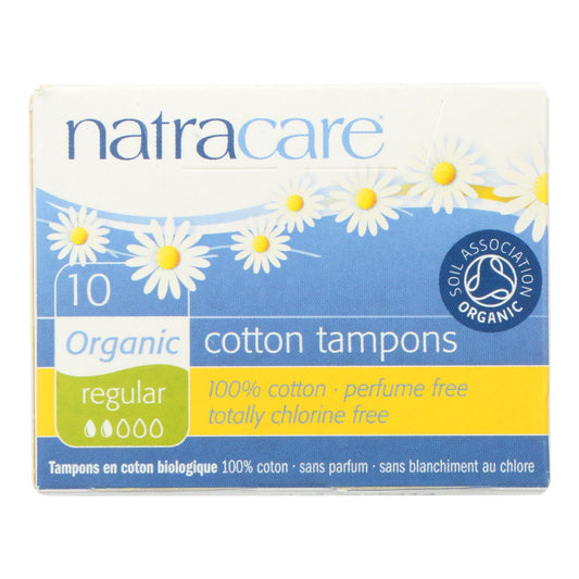 Natracare 100% Organic Cotton Tampons - Regular - 10 Pack