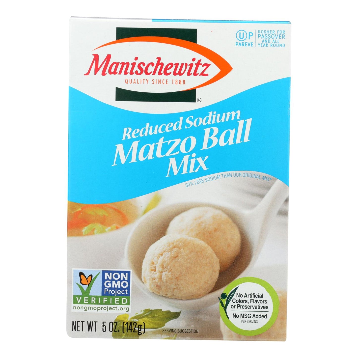 Manischewitz - Reduced Sodium Matzo Ball Mix - Case Of 12 - 5 Oz.