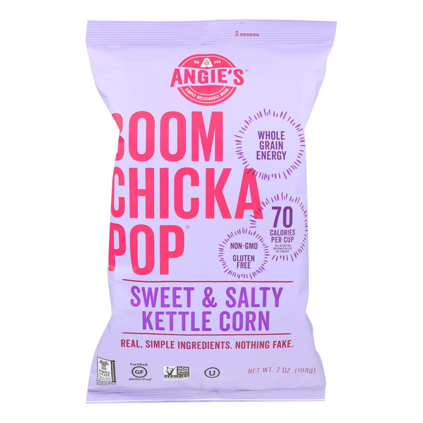 Angie's Kettle Corn Boom Chicka Pop Sweet And Salty Popcorn - Case Of 12 - 7 Oz.