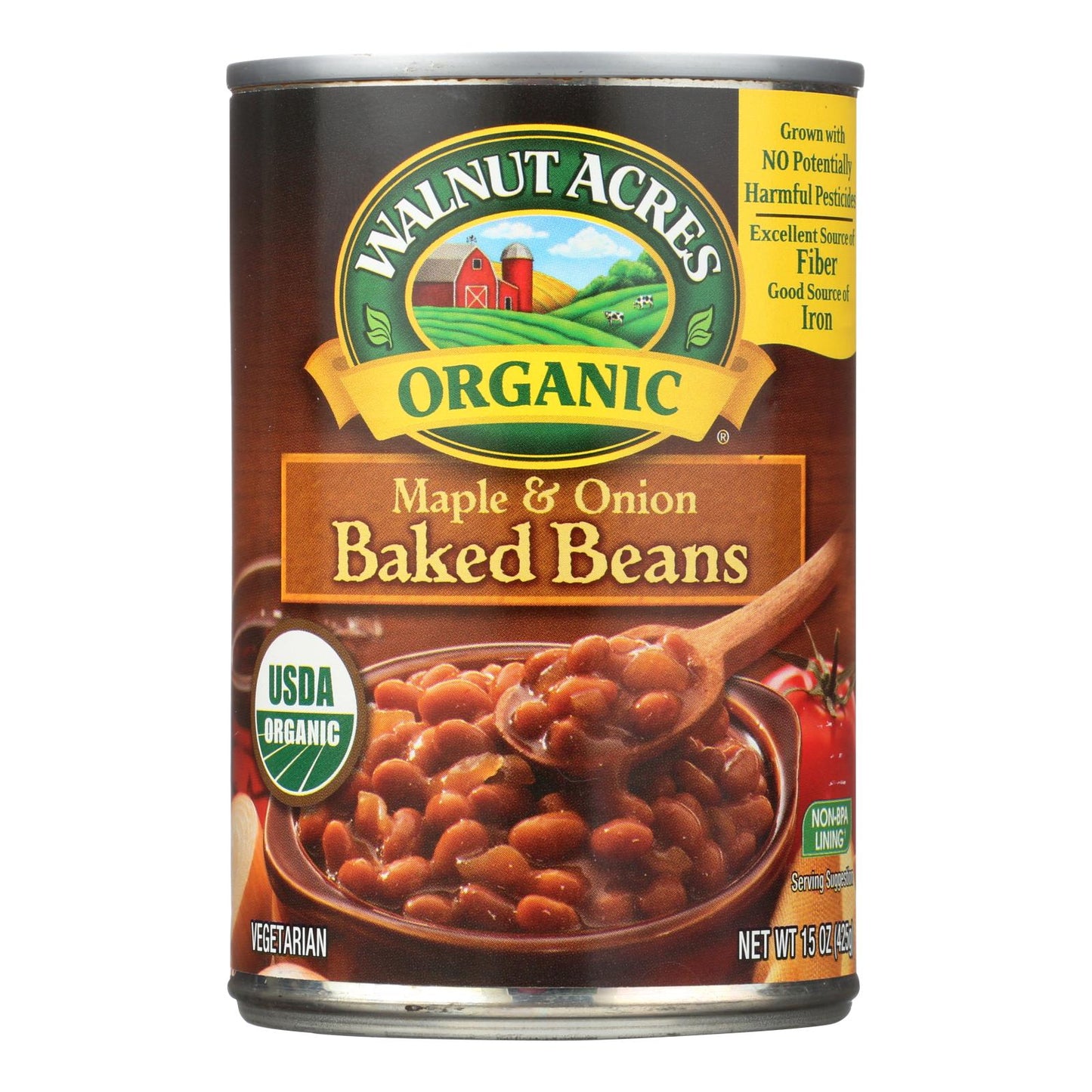 Walnut Acres Organic Baked Beans - Maple And Onion - Case Of 12 - 15 Oz.