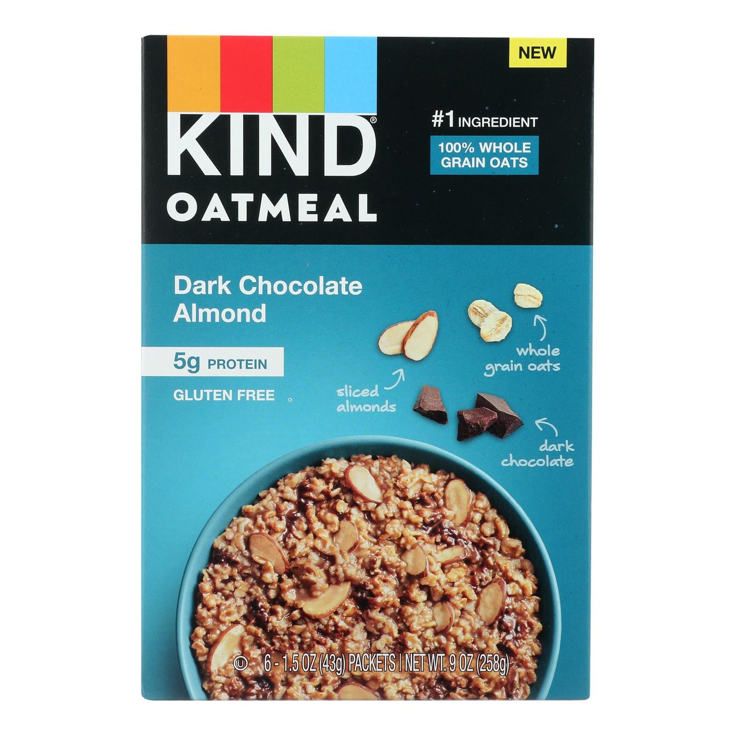 Kind - Oatmeal Dark Chocolate Almond - Case Of 5 - 6 Ct