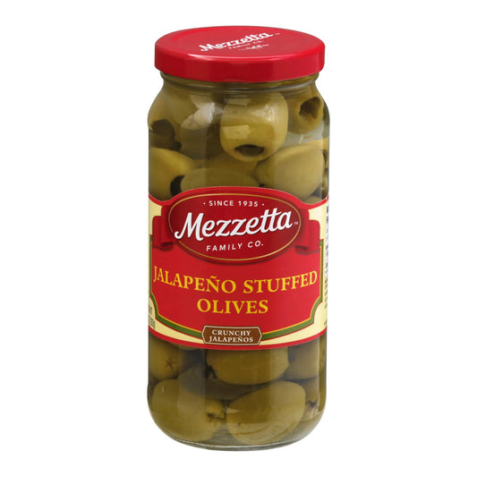 Mezzetta Stuffed Olives Jalapeno - Case Of 6 - 10 Oz.