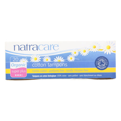 Natracare 100% Organic Cotton Tampons - Super Plus - 20 Pack